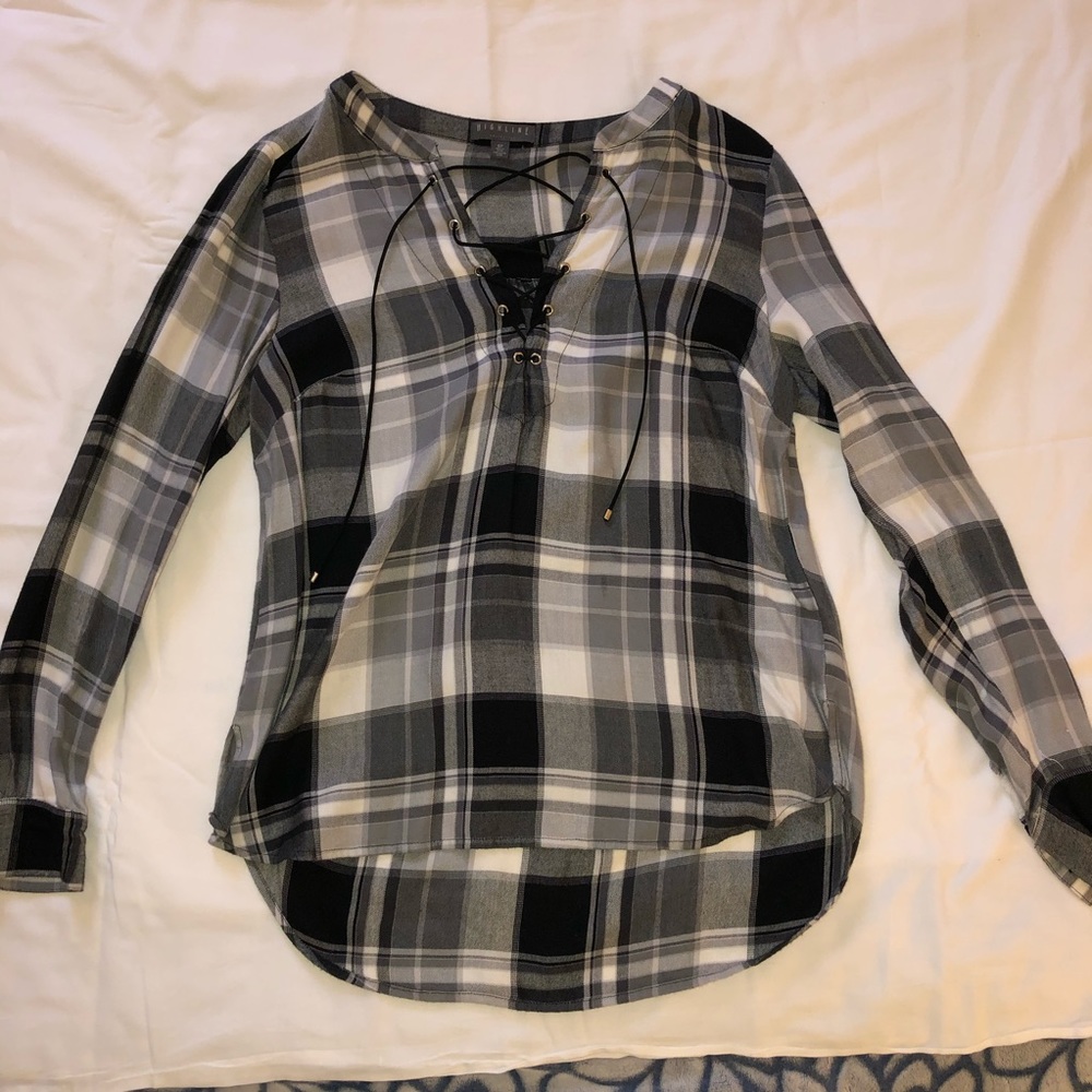 Black and white blouse